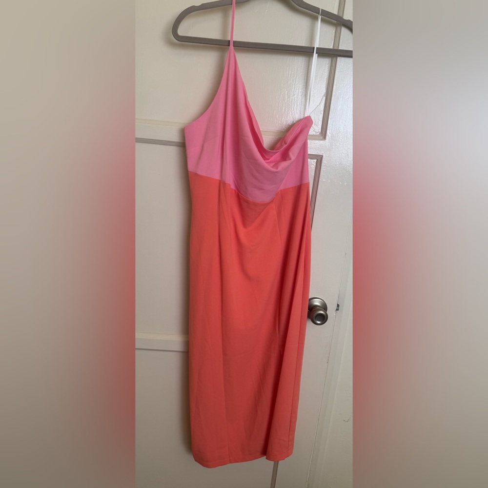 One-Shoulder Pink and Orange Dress Xiamara dress - Picture 9 of 12